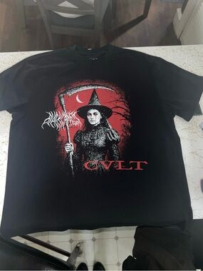 Blackcraft CVLT Graphic Black T-Shirt with Red Witch Design